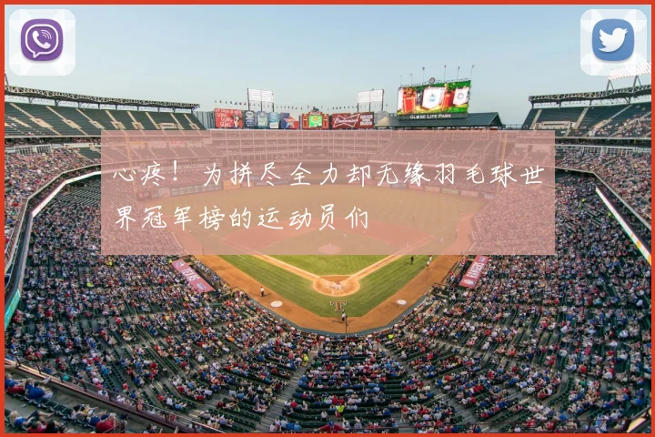 心疼！为拼尽全力却无缘羽毛球世界冠军榜的运动员们